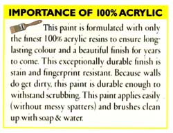 Importance of 100% acrylic.